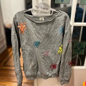 Gray sized medium sweatshirt with colored sequins